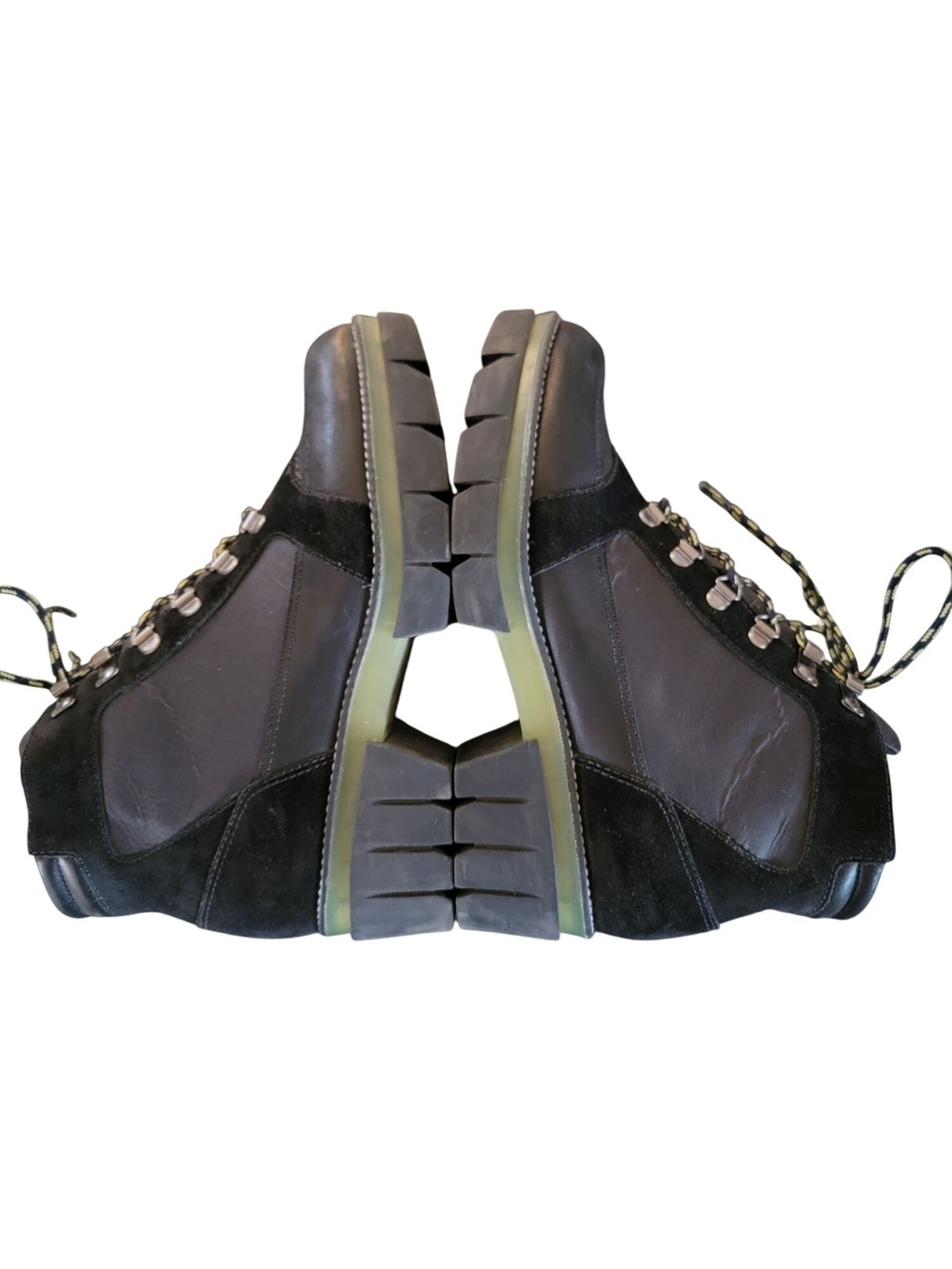 Bernardo Sawyer Midnight Women's 9.5M Black Leather Suede Lace Up Lug Sole Boots - Picture 3 of 8